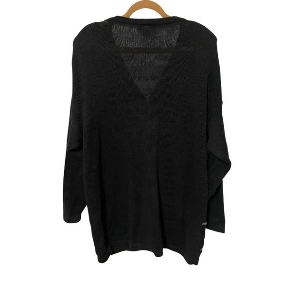 Vintage Extra Point Cardigan Sweater Size 3X Black Bling Rhinestones Snap Front - Picture 10 of 10